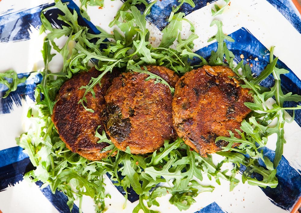 Spicy Sweet Potato and Kale Cakes